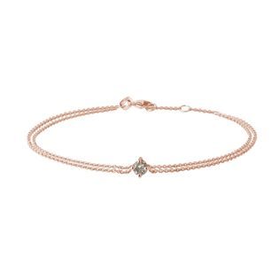 Bracelet forgé en or rose avec diamant champagne