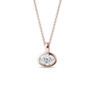 HALSKETTE MIT OVALEM LABOR-DIAMANT IN ROSÉGOLD - KETTEN MIT DIAMANTEN - KETTEN