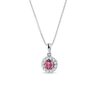 TOURMALINE AND DIAMOND NECKLACE IN WHITE GOLD - TOURMALINE NECKLACES - NECKLACES