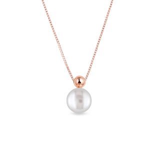 PEARL NECKLACE IN ROSE GOLD - PEARL PENDANTS - PEARL JEWELRY