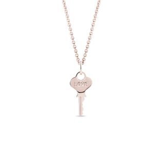 LOVE KEY PENDANT IN ROSE GOLD - ROSE GOLD NECKLACES - NECKLACES