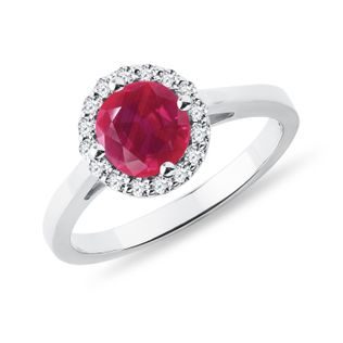 RUBY AND DIAMOND GOLD RING - RUBY ENGAGEMENT RINGS - ENGAGEMENT RINGS