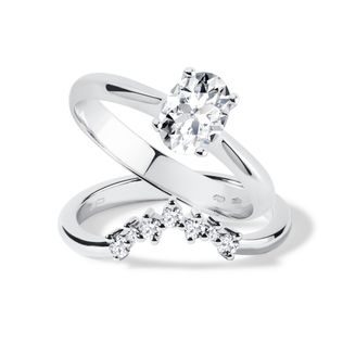 14K WHITE GOLD ENGAGEMENT AND WEDDING RING SET - ENGAGEMENT AND BRIDAL RING SETS - ENGAGEMENT RINGS