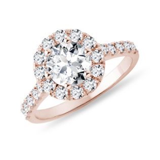 HALO RING MIT DIAMANT AUS 14KT ROSÉGOLD - RINGE MIT LAB GROWN DIAMANTEN - VERLOBUNGSRINGE