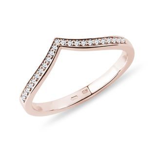BAGUE DE MARIAGE CHEVRON EN OR ROSE AVEC DIAMANTS - ALLIANCES DE MARIAGE FEMMES - ALLIANCES DE MARIAGE