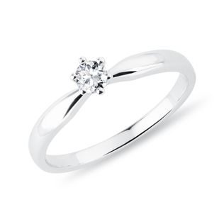 BAGUE DE FIANÇAILLES EN OR BLANC AVEC BRILLANT - TAILLE BRILLANT - BAGUES DE FIANÇAILLES