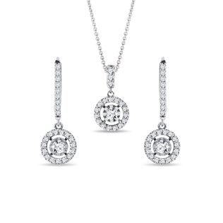 ENSEMBLE DELUXE DE BIJOUX EN OR BLANC AVEC DIAMANTS - PARURES DE BIJOUX - BIJOUX KLENOTA