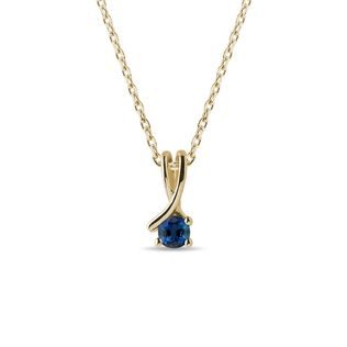 BLUE SAPPHIRE GOLD RIBBON NECKLACE - SAPPHIRE NECKLACES - NECKLACES