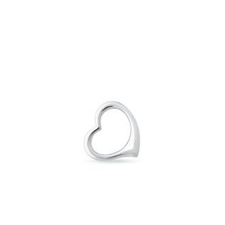 SHINY HEART PENDANT IN 14K WHITE GOLD - PENDANTS - NECKLACES
