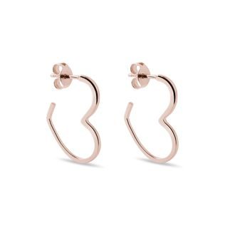 BOUCLES D'OREILLES EN OR ROSE MOTIF CŒUR - BOUCLES D'OREILLES EN OR ROSE - BOUCLES D'OREILLES