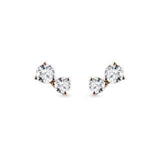 MODERN DIAMOND EARRINGS IN ROSE GOLD - DIAMOND STUD EARRINGS - EARRINGS