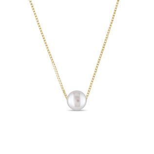 FRESHWATER PEARL NECKLACE IN GOLD - PEARL PENDANTS - PEARL JEWELRY