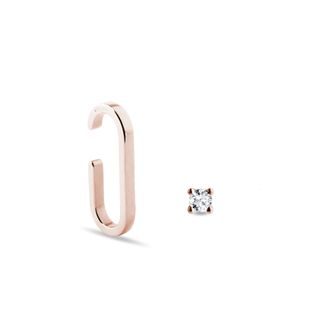 MINIMALISTISCHES OHRRINGSET MIT DIAMANTEN IN ROSÉGOLD - SCHMUCK SETS DIAMANT - SCHMUCK