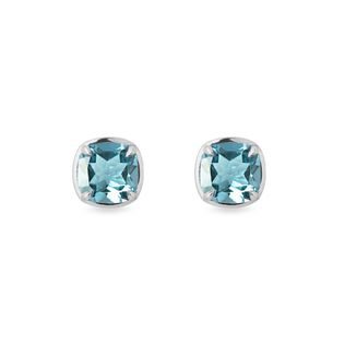 WHITE GOLD EARRINGS WITH TOPAZ - TOPAZ EARRINGS - EARRINGS