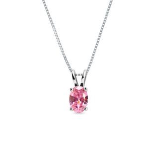 PINK SAPPHIRE NECKLACE IN 14K WHITE GOLD - SAPPHIRE NECKLACES - NECKLACES