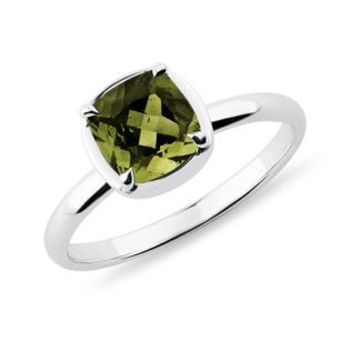 WEISSGOLDRING MIT MOLDAVIT - RINGE MOLDAVIT - RINGE