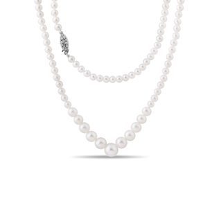 COLLIER DE PERLES INTEMPOREL AVEC FERMOIR EN OR BLANC - COLLIERS DE PERLES - PERLES