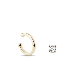 BIJOUX D'OREILLE EN OR JAUNE ET DIAMANT - ENSEMBLES DE BIJOUX EN DIAMANT - BIJOUX
