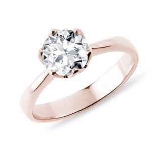 ROSÉGOLDENER VERLOBUNGSRING MIT 1 CT DIAMANT - VERLOBUNGSRINGE MIT BRILLANT - VERLOBUNGSRINGE