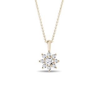 COLLIER EN OR AVEC FLEUR EN DIAMANT - COLLIERS AVEC DIAMANTS - COLLIERS