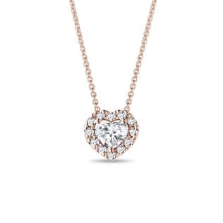 HERZ-HALSKETTE MIT DIAMANTEN IN ROSÉGOLD - KETTEN MIT DIAMANTEN - KETTEN