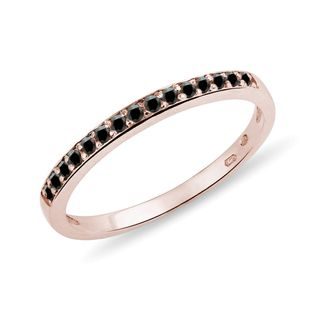 BLACK DIAMOND ROSE GOLD WEDDING RING - WEDDING RINGS WITH DIAMONDS - WEDDING RINGS