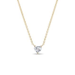 DIAMOND HEART GOLD NECKLACE - DIAMOND NECKLACES - NECKLACES