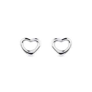 Earrings with Hearts in White Gold