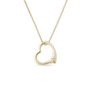 HEART SHAPED NECKLACE IN YELLOW GOLD - DIAMOND NECKLACES - NECKLACES