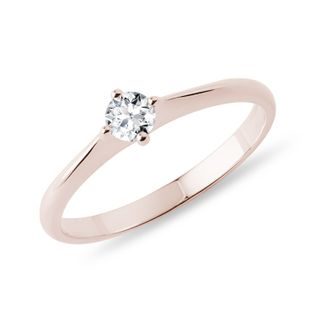 EINFACHER DIAMANTRING IN ROSÉGOLD - VERLOBUNGSRINGE MIT BRILLANT - VERLOBUNGSRINGE
