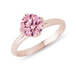 ROSE GOLD 1CT PINK DIAMOND ENGAGEMENT RING - RINGS WITH LAB-GROWN DIAMONDS - ENGAGEMENT RINGS