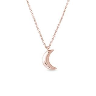 MOON-SHAPED PENDANT IN ROSE GOLD - ROSE GOLD NECKLACES - NECKLACES