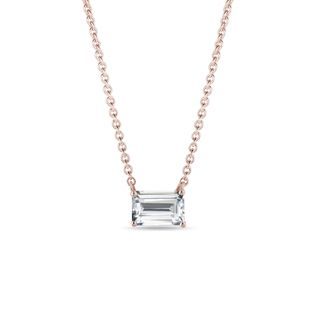 COLLIER EN OR ROSE ET DIAMANT DE SYNTHÈSE - COLLIERS AVEC DIAMANTS - COLLIERS