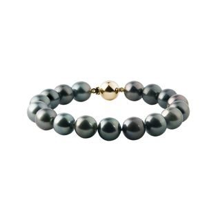 Tahitian Pearl Bracelet with Yellow Gold Clasp