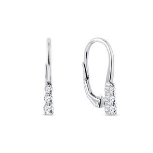 WHITE GOLD EARRINGS WITH BRILLIANTS AND ROUND DIAMONDS - DIAMOND EARRINGS - EARRINGS
