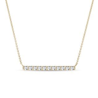 GOLD NECKLACE WITH A DIAMOND BAR - DIAMOND NECKLACES - NECKLACES