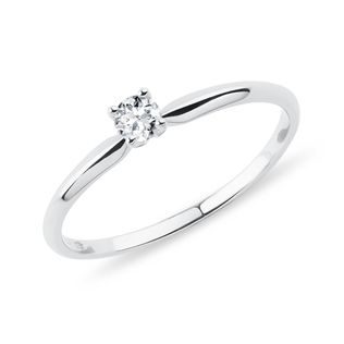 CLASSIC WHITE GOLD RING WITH DIAMOND - SOLITAIRE ENGAGEMENT RINGS - ENGAGEMENT RINGS