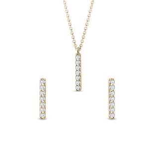 DIAMOND BAR GOLD JEWELRY SET - DIAMOND SETS - FINE JEWELRY