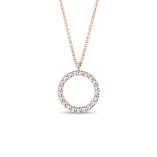 DIAMOND CIRCULAR PENDANT IN ROSE GOLD - DIAMOND NECKLACES - NECKLACES