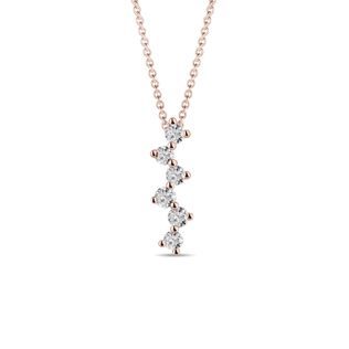 COLLIER D'OR ROSE 14 CT AVEC BRILLANTS - COLLIERS AVEC DIAMANTS - COLLIERS