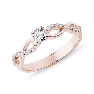 BAGUE INFINITY ENDIAMANTÉE D'OR ROSE - BAGUES DE FIANÇAILLES EN DIAMANT - BAGUES DE FIANÇAILLES