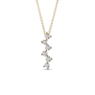 COLLIER D'OR JAUNE AVEC DIAMANTS MOTIF ZIGZAG - COLLIERS AVEC DIAMANTS - COLLIERS