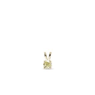 YELLOW DIAMOND PENDANT IN YELLOW GOLD - PENDANTS - NECKLACES
