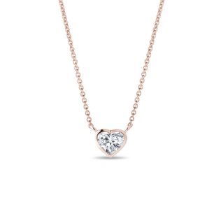 HALSKETTE MIT 0,30 CT HERZDIAMANT IN ROSÉGOLD - KETTEN MIT DIAMANTEN - KETTEN