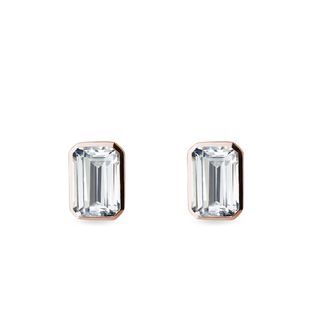 EMERALD CUT MOISSANITE EARRINGS IN ROSE GOLD - ROSE GOLD EARRINGS - EARRINGS