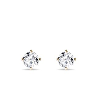 PUCES D'OREILLES EN OR ET DIAMANTS DE SYNTHÈSE - PUCES D'OREILLES EN DIAMANT - BOUCLES D'OREILLES