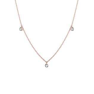 COLLIER EN OR ROSE AVEC DIAMANTS SERTIS CLOS - COLLIERS AVEC DIAMANTS - COLLIERS