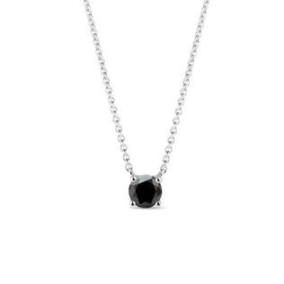 Black diamond necklace in 14k white gold