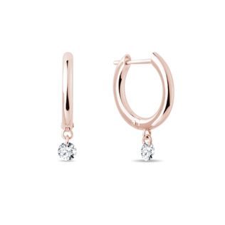 RUNDE OHRRINGE AUS ROSÉGOLD MIT LABORDIAMANTEN - OHRRINGE DIAMANT - OHRRINGE