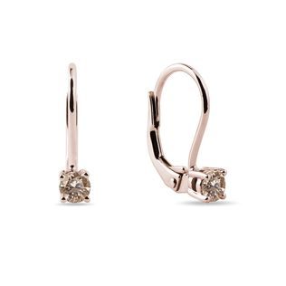 CHAMPAGNE DIAMOND EARRINGS IN ROSE GOLD - DIAMOND EARRINGS - EARRINGS
